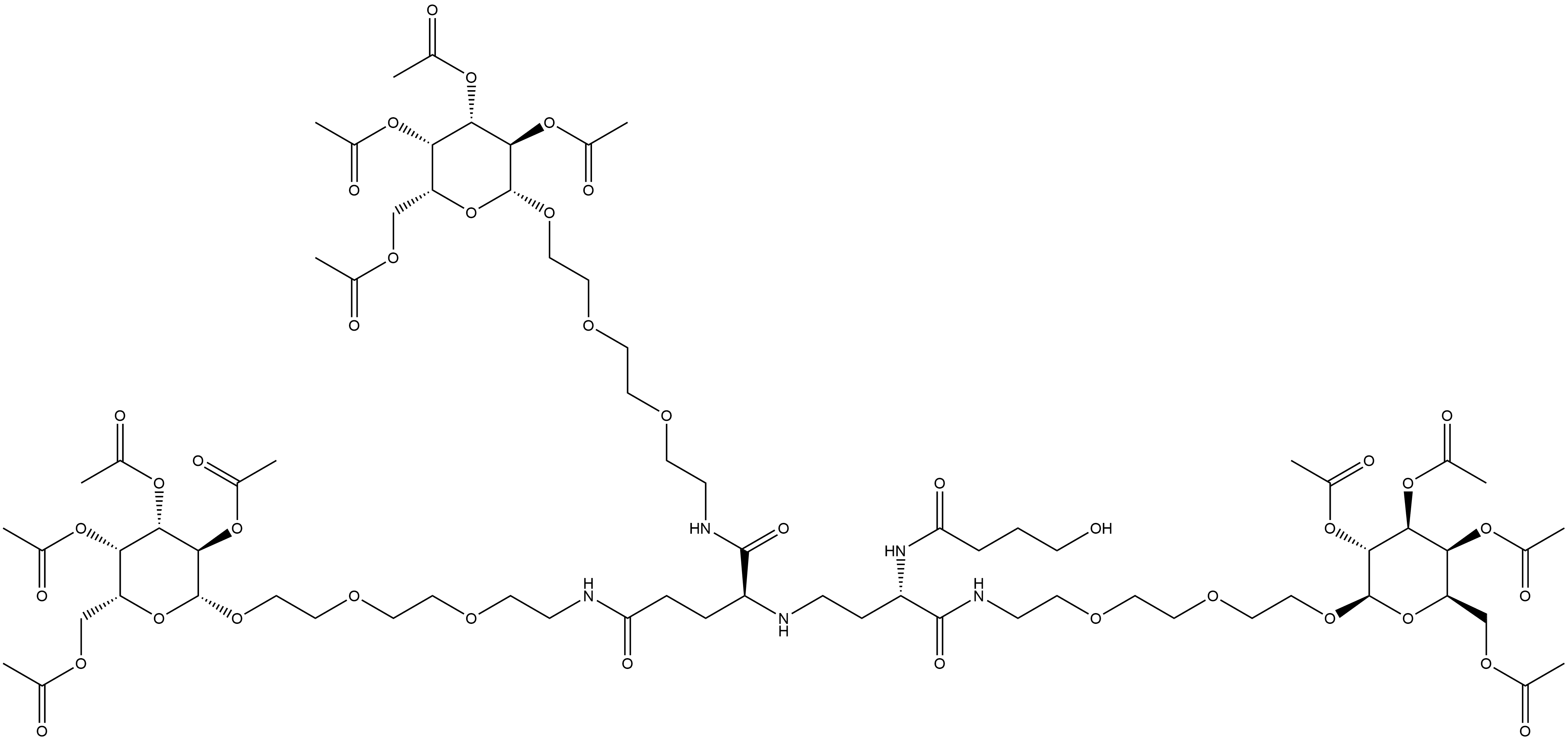 S-(R*,R*)]-2-[[3-[(4-hydroxy-1-oxobutyl)amino]-4-oxo-4-[[2-[2-[2-[(2,3,4,6-tetra-O-acetyl-β-D-galactopyranosyl)oxy]ethoxy]ethoxy]ethyl]amino]butyl]amino]-N,N'-bis[2-[2-[2-[(2,3,4,6-tetra-O-acetyl-β-D-galactopyranosyl)oxy]ethoxy]ethoxy]ethyl]-Pentanediamide Structure