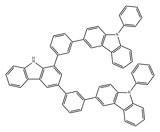 9H-Carbazole, 1,3-bis[3-(9-phenyl-9H-carbazol-3-yl)phenyl]- Structure