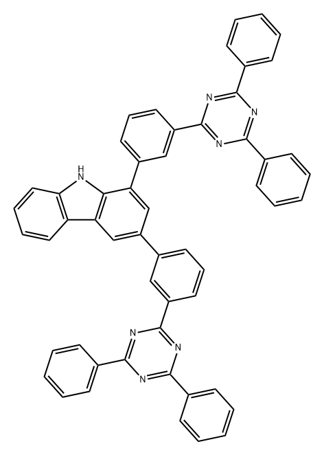 9H-Carbazole, 1,3-bis[3-(4,6-diphenyl-1,3,5-triazin-2-yl)phenyl]- Structure