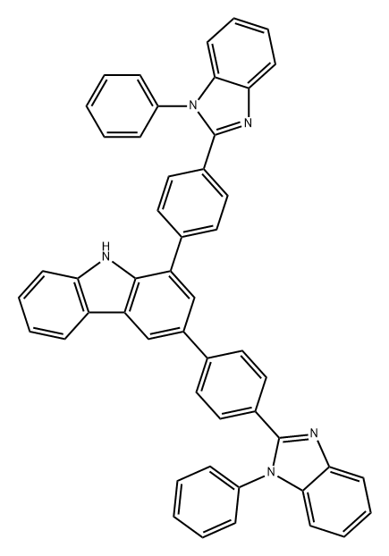 9H-Carbazole, 1,3-bis[4-(1-phenyl-1H-benzimidazol-2-yl)phenyl]- Structure