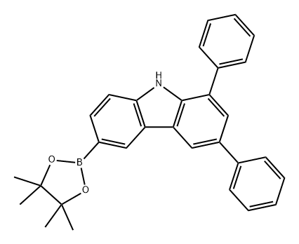 9H-Carbazole, 1,3-diphenyl-6-(4,4,5,5-tetramethyl-1,3,2-dioxaborolan-2-yl)- Structure