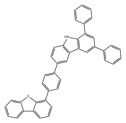 9H-Carbazole, 6-[4-(4-dibenzofuranyl)phenyl]-1,3-diphenyl- Structure