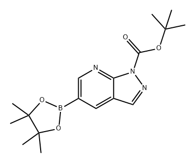 1H-Pyrazolo[3,4-b]pyridine-1-carboxylic acid, 5-(4,4,5,5-tetramethyl-1,3,2-dioxaborolan-2-yl)-, 1,1-dimethylethyl ester Structure