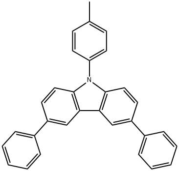 9H-Carbazole, 9-(4-methylphenyl)-3,6-diphenyl- Structure