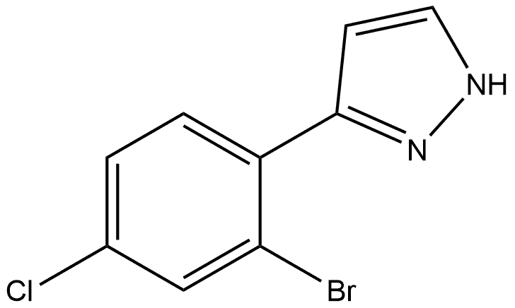 3-(2-Bromo-4-chlorophenyl)-1H-pyrazole 구조식 이미지