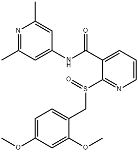 3-Pyridinecarboxamide, 2-[[(2,4-dimethoxyphenyl)methyl]sulfinyl]-N-(2,6-dimethyl-4-pyridinyl)- 구조식 이미지
