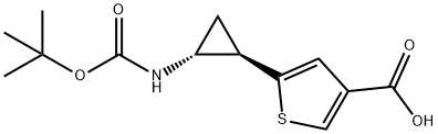 3-Thiophenecarboxylic acid, 5-[(1R,2R)-2-[[(1,1-dimethylethoxy)carbonyl]amino]cyclopropyl]- Structure
