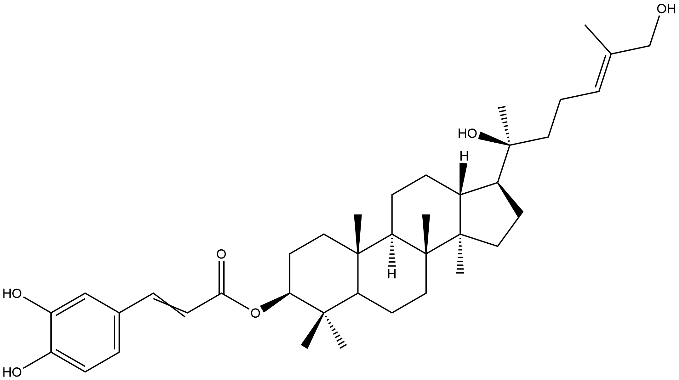 Dammar-24-ene-3,20,26-triol, 3-[3-(3,4-dihydroxyphenyl)-2-propenoate], [3β(E),24E]- (9CI) Structure