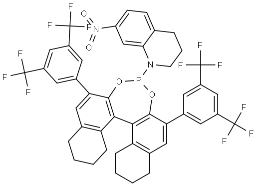 Quinoline, 1-[(11bS)-2,6-bis[3,5-bis(trifluoromethyl)phenyl]-8,9,10,11,12,13,14,15-octahydrodinaphtho[2,1-d:1',2'-f][1,3,2]dioxaphosphepin-4-yl]-1,2,3,4-tetrahydro-7-nitro- Structure