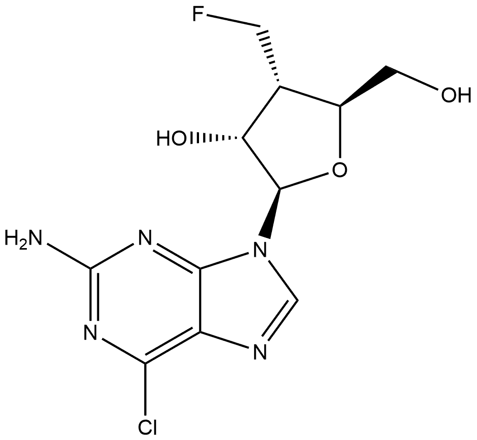 6-Chloro-9-[3-deoxy-3-(fluoromethyl)-β-D-ribofuranosyl]-9H-purin-2-amine Structure