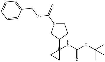 (3R)-1-benzyloxycarbonyl-3-[1-(tert-butoxycarbonylamino)cyclopropan-1-yl]pyrrolidine Structure