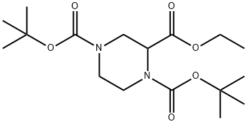 1,2,4-Piperazinetricarboxylic acid, 1,4-bis(1,1-dimethylethyl) 2-ethyl ester Structure