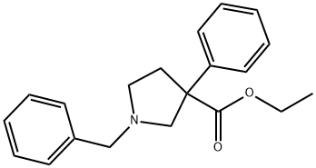 3-Pyrrolidinecarboxylic acid, 3-phenyl-1-(phenylmethyl)-, ethyl ester Structure