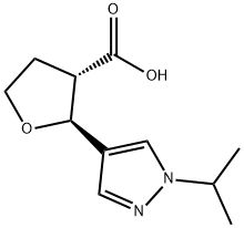 trans-2-[1-(propan-2-yl)-1H-pyrazol-4-yl]oxolane-3-carboxylic acid Structure