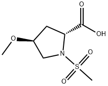 trans-1-methanesulfonyl-4-methoxypyrrolidine-2-carboxylic acid Structure