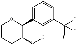 trans-3-(chloromethyl)-2-[3-(trifluoromethyl)phenyl]oxane Structure