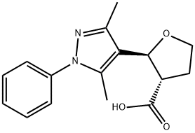 trans-2-(3，5-dimethyl-1-phenyl-1H-pyrazol-4-yl)oxolane-3-carboxylic acid Structure