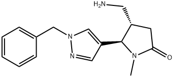 trans-4-(aminomethyl)-5-(1-benzyl-1H-pyrazol-4-yl)-1-methylpyrrolidin-2-one Structure