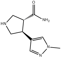 trans-4-(1-methyl-1H-pyrazol-4-yl)pyrrolidine-3-carboxamide Structure