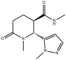 3-Piperidinecarboxamide, N,1-dimethyl-2-(1-methyl-1H-pyrazol-5-yl)-6-oxo-, (2R,3R)- Structure