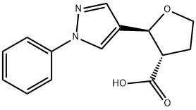 trans-2-(1-phenyl-1H-pyrazol-4-yl)oxolane-3-carboxylic acid Structure