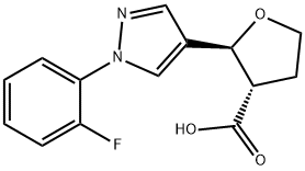 trans-2-[1-(2-fluorophenyl)-1H-pyrazol-4-yl]oxolane-3-carboxylic acid Structure