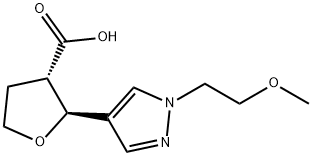 trans-2-[1-(2-methoxyethyl)-1H-pyrazol-4-yl]oxolane-3-carboxylic acid Structure