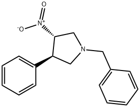 Pyrrolidine, 3-nitro-4-phenyl-1-(phenylmethyl)-, (3S,4R)- Structure