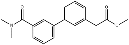 methyl 2-{3-[3-(dimethylcarbamoyl)phenyl]phenyl}acetate Structure