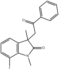 7-Iodo-1,3-dimethyl-3-(2-oxo-2-phenylethyl)indolin-2-one Structure