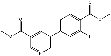 methyl 5-[3-fluoro-4-(methoxycarbonyl)phenyl]pyridine-3-carboxylate Structure