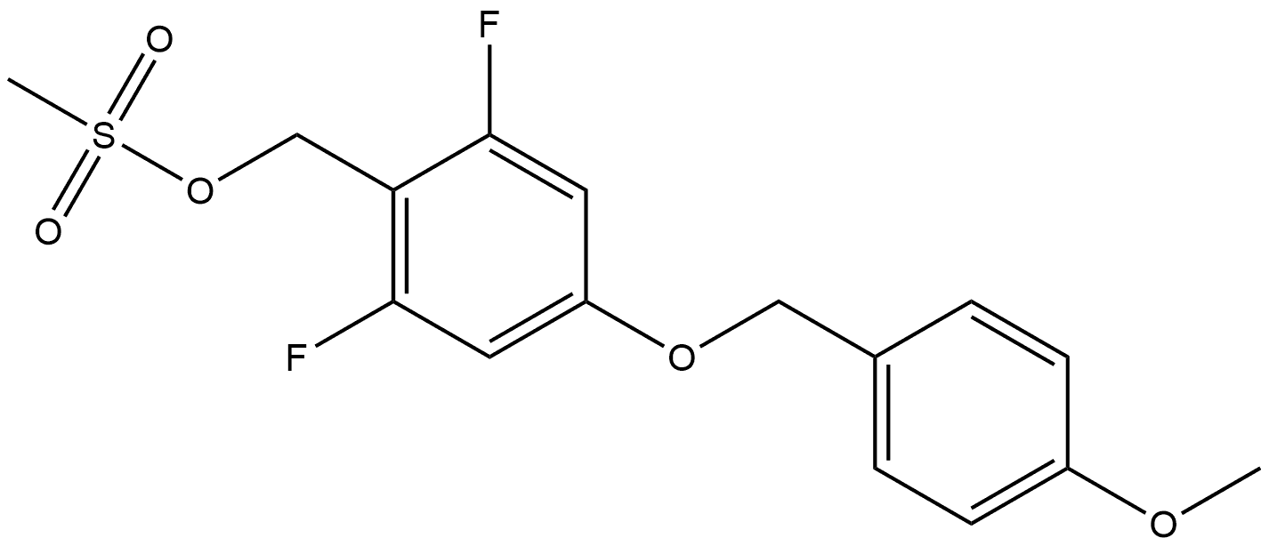 Benzenemethanol, 2,6-difluoro-4-[(4-methoxyphenyl)methoxy]-, 1-methanesulfonate Structure