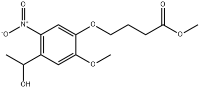 Butanoic acid, 4-[4-(1-hydroxyethyl)-2-methoxy-5-nitrophenoxy]-, methyl ester Structure