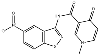 3-Pyridinecarboxamide, 1,4-dihydro-1-methyl-N-(5-nitro-1,2-benzisothiazol-3-yl)-4-oxo- 구조식 이미지