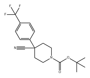 1-Piperidinecarboxylic acid, 4-cyano-4-[4-(trifluoromethyl)phenyl]-, 1,1-dimethylethyl ester 구조식 이미지