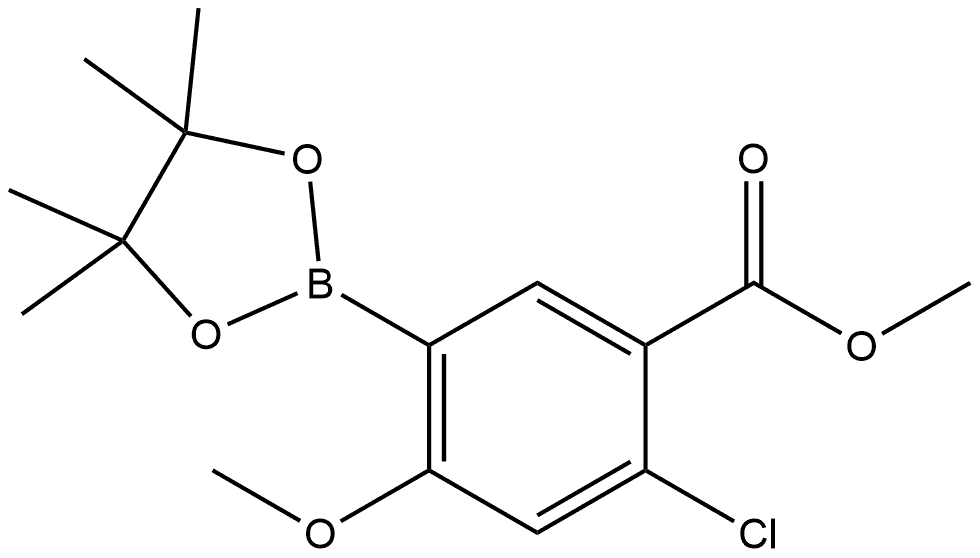 methyl 2-chloro-4-methoxy-5-(4,4,5,5-tetramethyl-1,3,2-dioxaborolan-2-yl)benzoate Structure