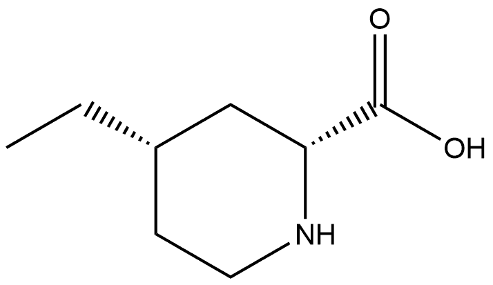 (2R,4S)-4-Ethyl-2-piperidinecarboxylic acid Structure