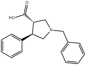 3-Pyrrolidinecarboxylic acid, 4-phenyl-1-(phenylmethyl)-, (3S,4R)- Structure