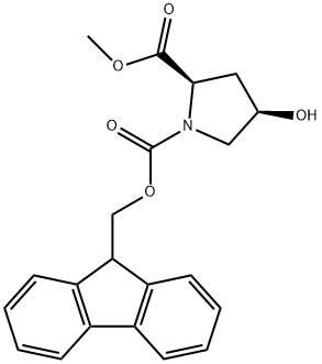 1,2-Pyrrolidinedicarboxylic acid, 4-hydroxy-, 1-(9H-fluoren-9-ylmethyl) 2-methyl ester, (2R,4R)- Structure