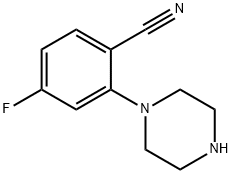 Benzonitrile, 4-fluoro-2-(1-piperazinyl)- Structure