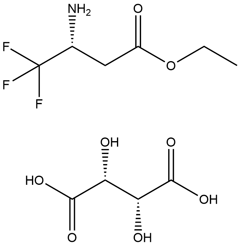 Butanoic acid, 3-amino-4,4,4-trifluoro-, ethyl ester, (3R)-, (2R,3R)-2,3-dihydroxybutanedioate (1:1) Structure