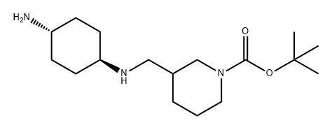 1-Piperidinecarboxylic acid, 3-[[(trans-4-aminocyclohexyl)amino]methyl]-, 1,1-dimethylethyl ester Structure