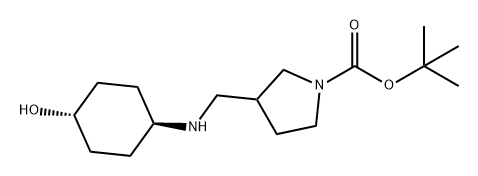 1-Pyrrolidinecarboxylic acid, 3-[[(trans-4-hydroxycyclohexyl)amino]methyl]-, 1,1-dimethylethyl ester Structure