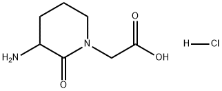 1-Piperidineacetic acid, 3-amino-2-oxo-, hydrochloride (1:1) Structure