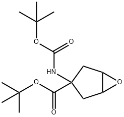 6-Oxabicyclo[3.1.0]hexane-3-carboxylic acid, 3-[[(1,1-dimethylethoxy)carbonyl]amino]-, 1,1-dimethylethyl ester Structure