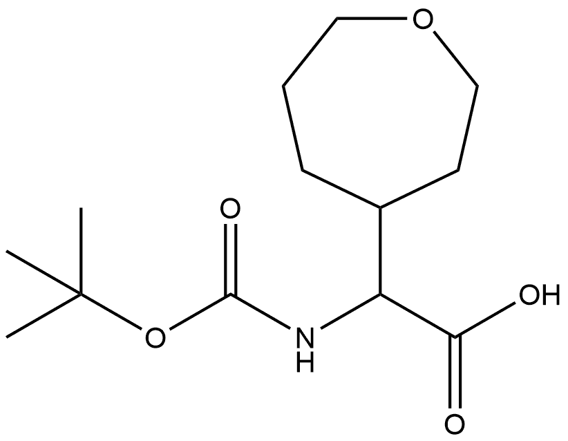 2-{[(tert-butoxy)carbonyl]amino}-2-(oxepan-4-yl)acetic acid 구조식 이미지