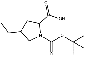 1,2-Pyrrolidinedicarboxylic acid, 4-ethyl-, 1-(1,1-dimethylethyl) ester Structure