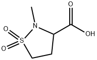 3-Isothiazolidinecarboxylic acid, 2-methyl-, 1,1-dioxide 구조식 이미지