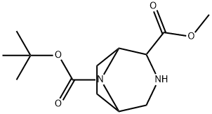 3,8-Diazabicyclo[3.2.1]octane-2,8-dicarboxylic acid, 8-(1,1-dimethylethyl) 2-methyl ester Structure