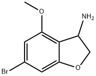 6-bromo-4-methoxy-2,3-dihydro-1-benzofuran-3-amine hydrochloride Structure